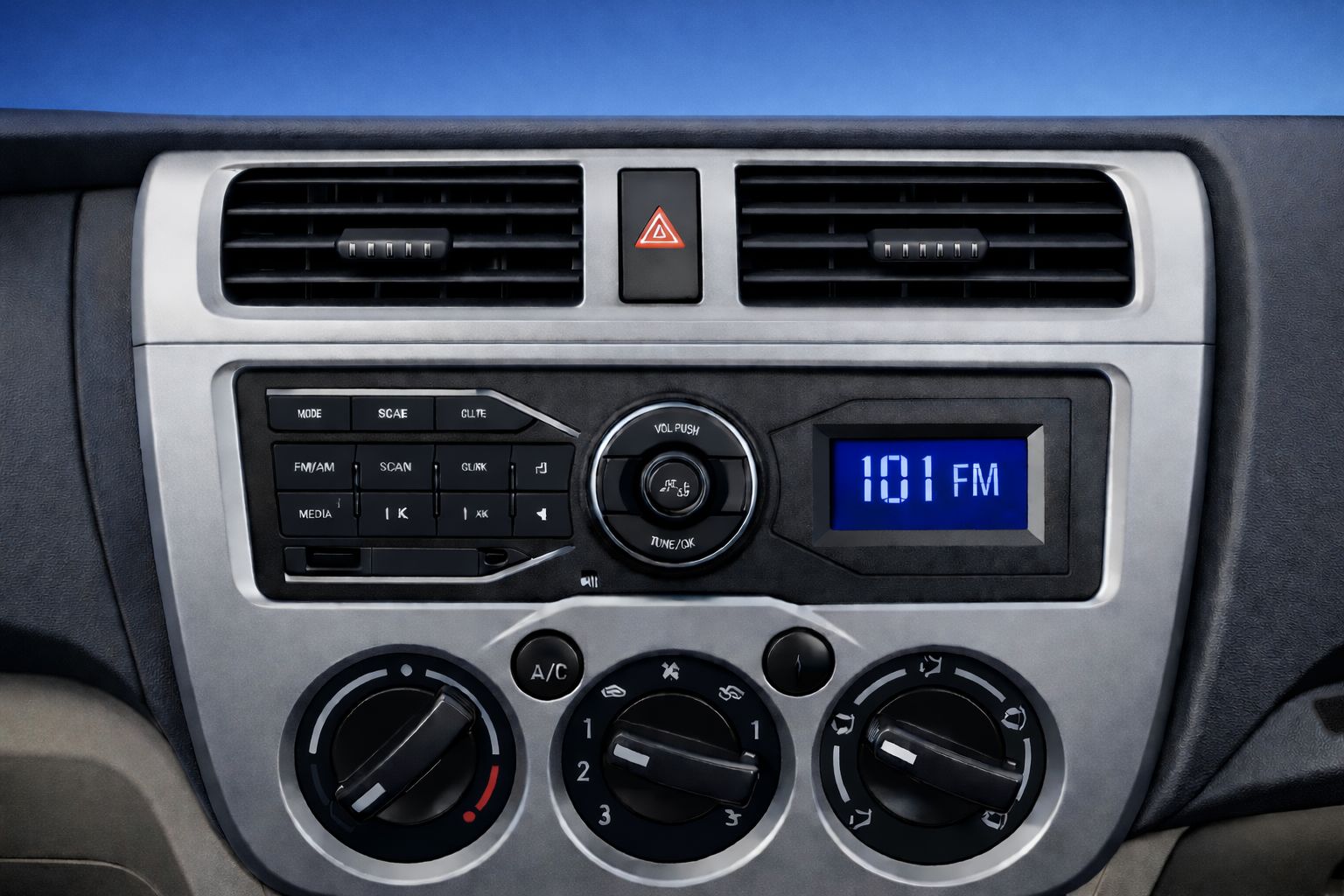 Console centrale du Startruck, radio FM et climatisation